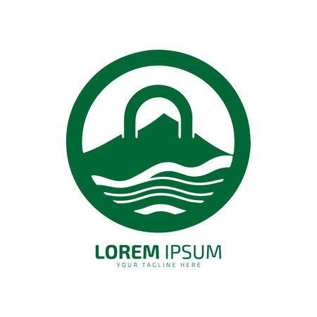 Minimal and abstract logo of lock vector lock icon room lock silhouette isolated template designのイラスト素材