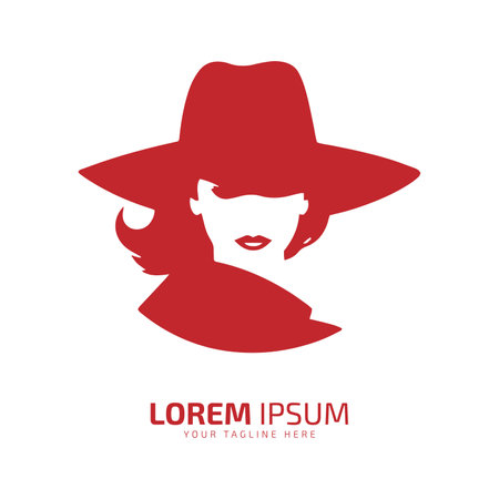 Minimal and abstract logo of lady vector girl icon woman silhouette female isolated template design red girlのイラスト素材