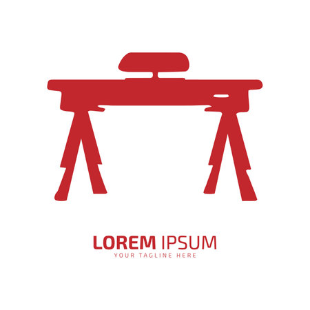 Minimal and abstract logo of table vector desk icon computer table silhouette isolated template designのイラスト素材