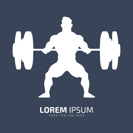 Minimal and abstract logo of gym vector man icon fitness silhouette isolated template design gym clubのイラスト素材