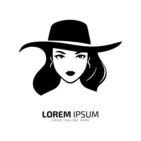 Minimal and abstract logo of lady vector girl icon woman silhouette female isolated designのイラスト素材