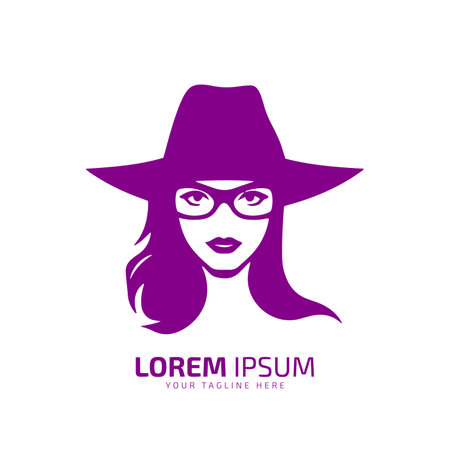 Minimal and abstract logo of lady vector girl icon woman silhouette femaleのイラスト素材