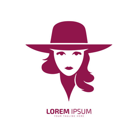 Abstract Portrait of a Chic Lady Icon Design logo icon silhouette vector isolated designのイラスト素材