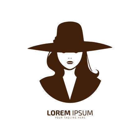 Minimal Icon Lady Abstract Vector Portrait logo icon silhouette vector isolated designのイラスト素材