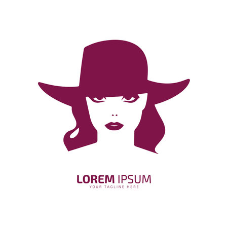 Abstract Lady Profile Minimalistic Vector Icon logo icon silhouette vector isolated designのイラスト素材