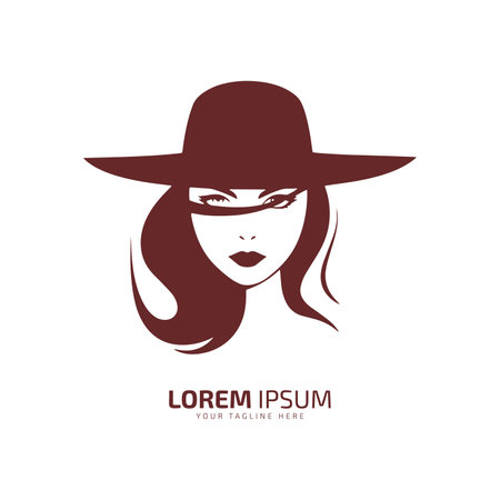 Abstract Portrait of a Stylish Woman Vector Logo logo icon silhouette vector isolated designのイラスト素材