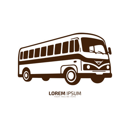 Bus logo school bus icon silhouette vector isolated design black busのイラスト素材
