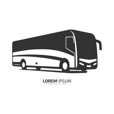 Bus logo school bus icon silhouette vector isolated design on white backgroundのイラスト素材