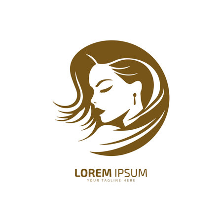 Chic Lady Icon Minimalistic Vector Beauty logo icon silhouette vector isolated designのイラスト素材