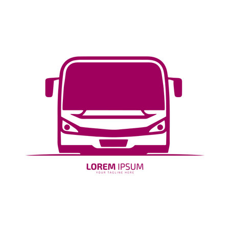 Bus logo school bus icon silhouette vector isolated design front viewのイラスト素材
