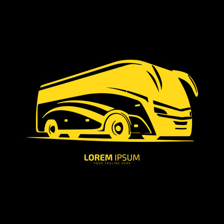 Bus logo school bus icon silhouette vector isolated designのイラスト素材