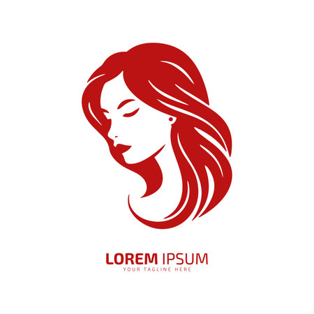 Elegant Lady Silhouette Minimal Logo logo icon silhouette vector isolated designのイラスト素材