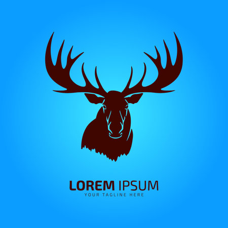 moose logo fur icon deer silhouette vector isolated design on gradient backgroundのイラスト素材