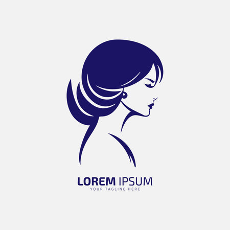 Elegant Woman Silhouette Minimal Vector Art logo icon silhouette vector isolated designのイラスト素材