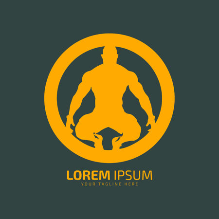 person Silhouette in Minimal Style Vector Logo yoga exercise pose logo icon silhouette vector isolated designのイラスト素材