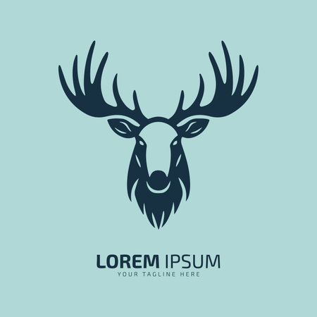 moose logo fur icon deer silhouette vector isolated designのイラスト素材
