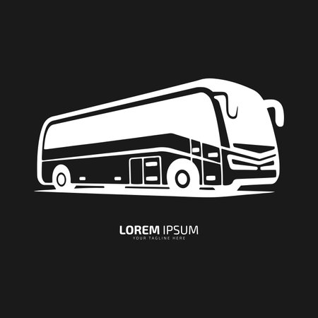 Bus logo school bus icon silhouette vector isolatedのイラスト素材