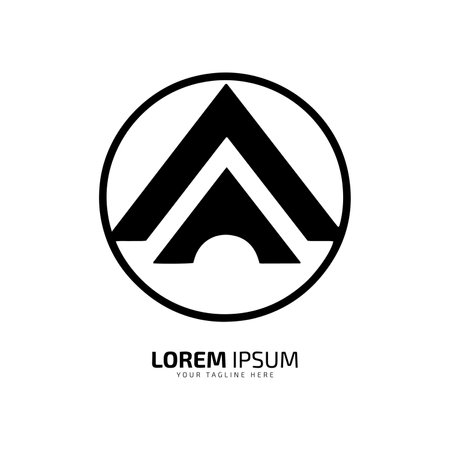 Minimal and abstract logo of abstract icon abstract vector in circle silhouette isolatedのイラスト素材