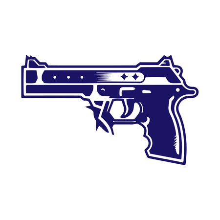 A logo of pistol icon vector gun logo silhouette isolatedのイラスト素材