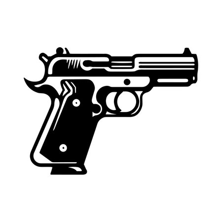 A logo of pistol icon vector gun silhouette isolated designのイラスト素材