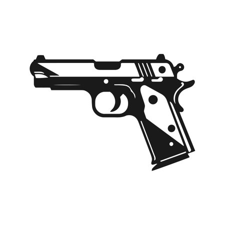 A vector of pistol icon vector gun logo silhouette isolated designのイラスト素材