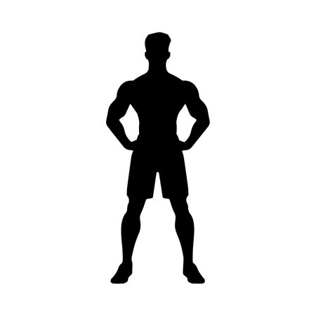 A logo of standing man vector isolated silhouette design gym conceptのイラスト素材