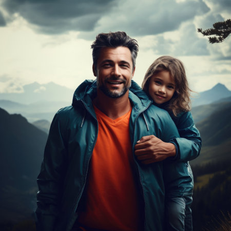 Happy father day social media banner papa and daughter Generative AIの素材