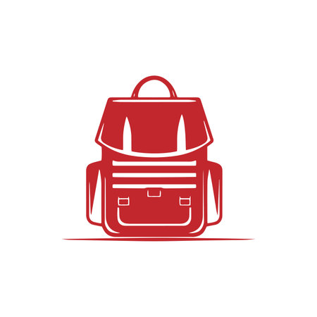 Logo of bag icon vector silhouette isolated design school conceptのイラスト素材