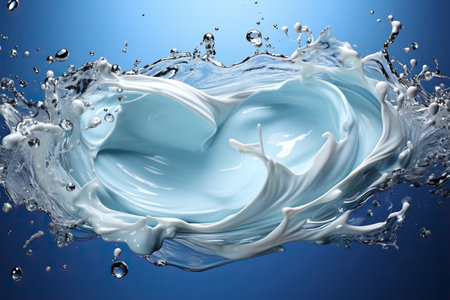 Presents Closeup Image of paint Splash with Water Droplets Generative AIの素材