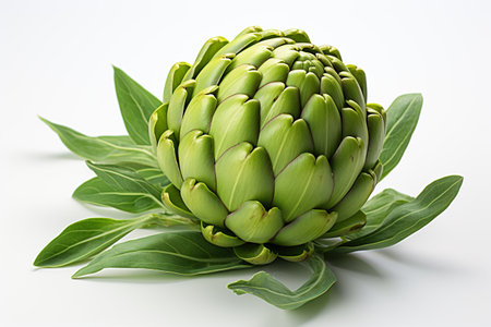 Artichoke on white background Generative AIの素材