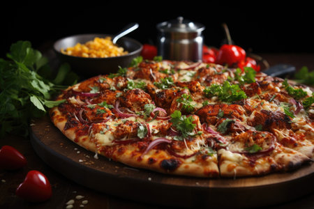 Ultimate Party Delight Junk Food Spread with Chicken Pizza Image Generative AIの素材