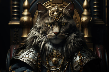 Whisker Wonderland Abstract Elegance with a Kitten Queen Generative AIの素材