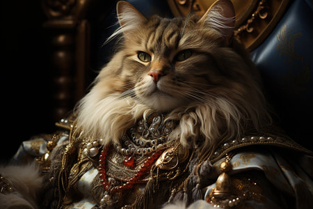 Kitten in Majesty Abstract Background Realism in Image Generative AIの素材