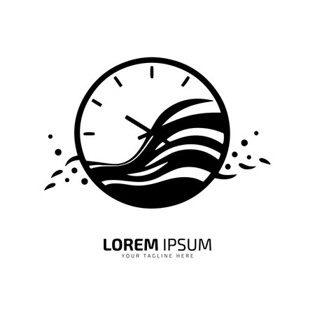 A logo of watch icon abstract clock vector silhouette on white backgroundのイラスト素材