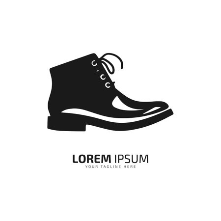 A logo of shoe icon abstract boot vector silhouette on white backgroundのイラスト素材