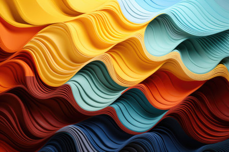 Many colored pencils texture Realistic image of an artist creating a beautiful wallpaper generative AIの素材