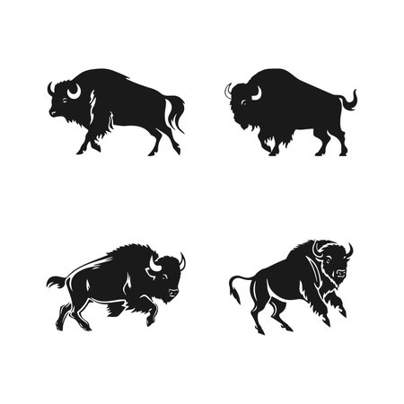 Bull Logo Icon Set. Premium Vector Design Illustration. Red Bull logo set on white backgroundのイラスト素材