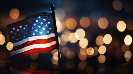 Us Flag Happy martin luther king day art bokeh Generative AIの素材