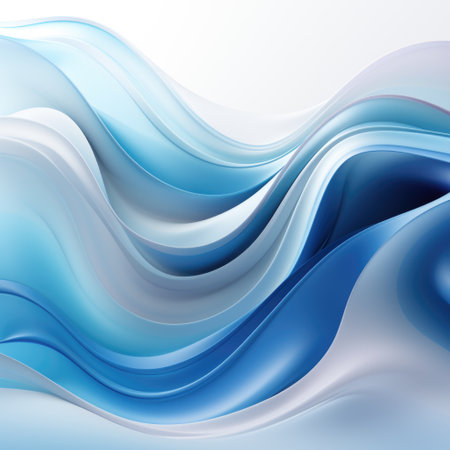 A picture of blue and white waving abstract background Generative AIの素材
