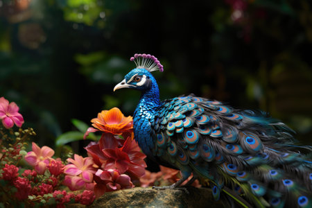Closeup Peacock high detailed Generative AIの素材