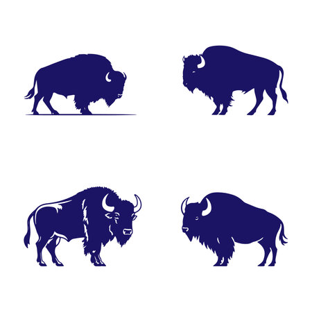 Aggressive Bull  Icon Set. Premium Vector Design Illustration.のイラスト素材