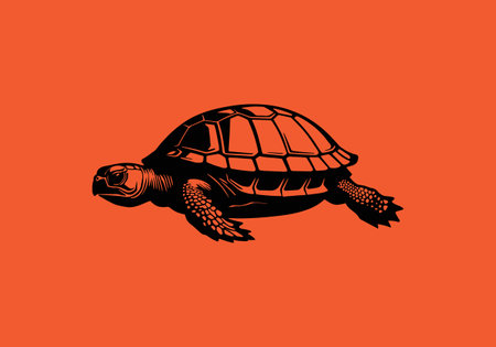 Turtle logo icon vector premium silhouetteのイラスト素材