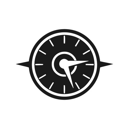 Car speed icon vector speedometer silhouette jeep speed meter design template on white backgroundのイラスト素材