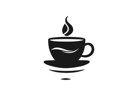 Coffee cup icon vector silhouette isolated design white backgroundのイラスト素材