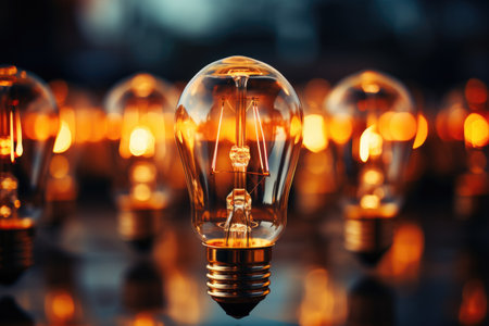 Edison glowing on bokeh background Generative AIの素材