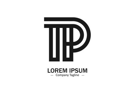 Alphabet letter logo icon vector T P or P T minimal and negative space minimal logoのイラスト素材