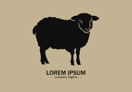abstract and minimal icon of sheep vector sheep logoのイラスト素材