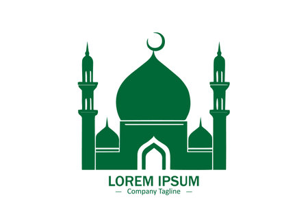 abstract and minimal islamic Mosque logo mosque vector iconのイラスト素材