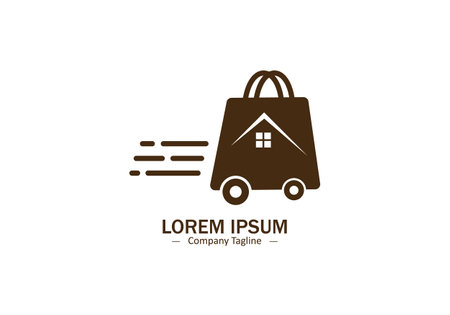 Shopping cart bag logo icon vector silhouetteのイラスト素材