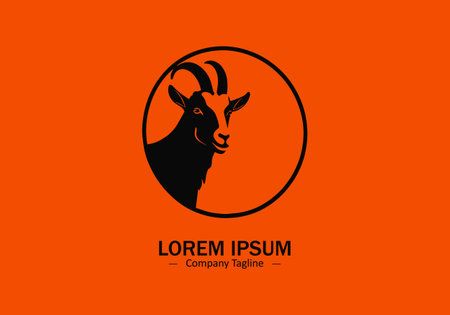 abstract and minimal icon of male goat logoのイラスト素材